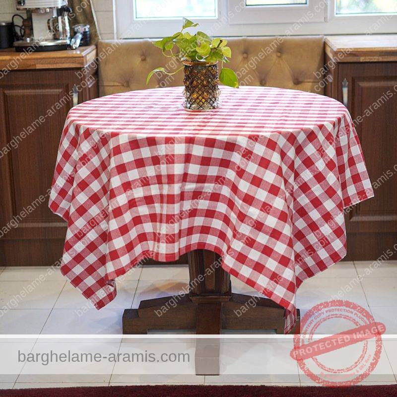 رومیزی برق لامع طرح چهار خانه