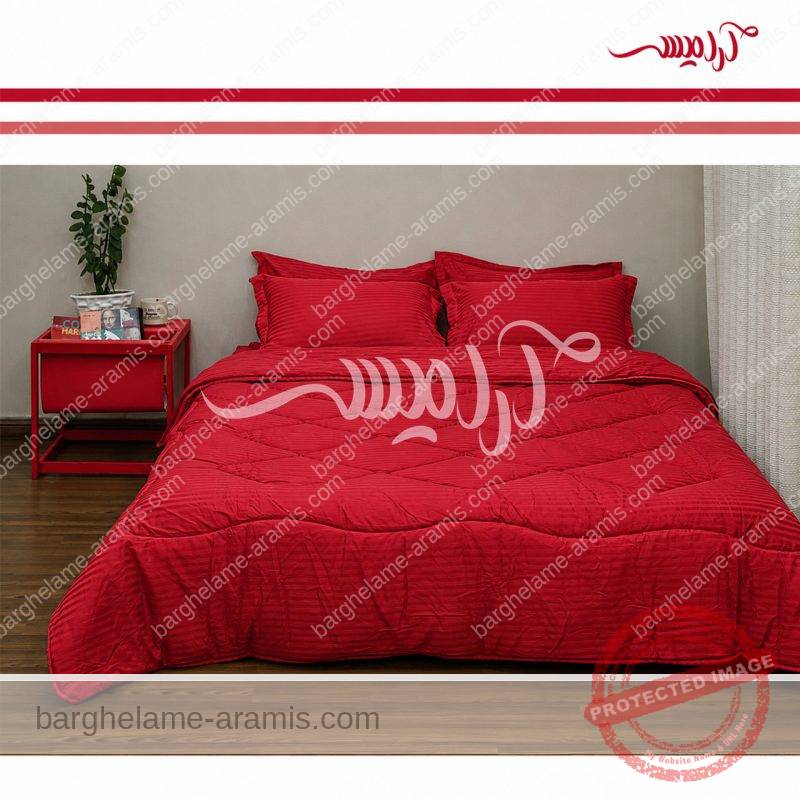لحاف دو نفره طرح هتلی قرمز 1